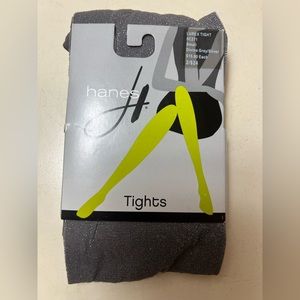 NEW Hanes Lurex Tights Silver